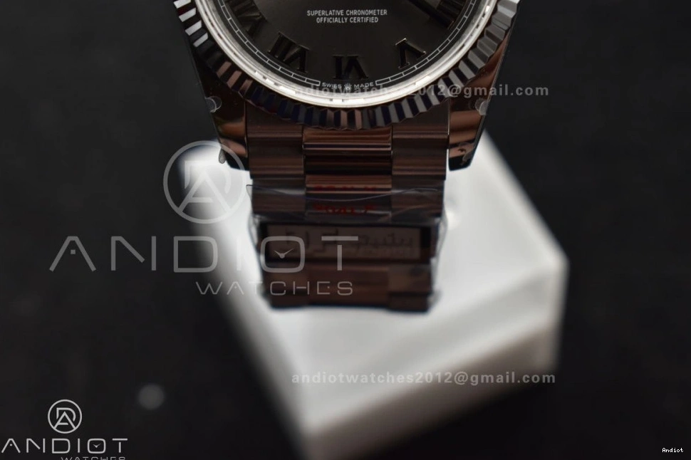 SS Dial Edition President Grey on V5 DayDate Best Roman Weight) Steel (Gain 904L 36 vr3255 Bracelet QF 0210